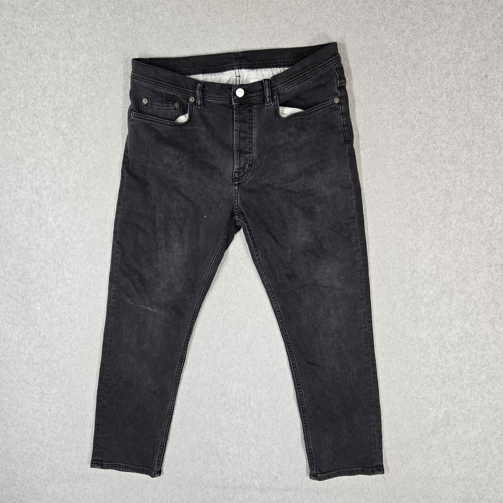 Acne Studios Men Jeans 32/30 Black Denim 24" Inseam Hemmed